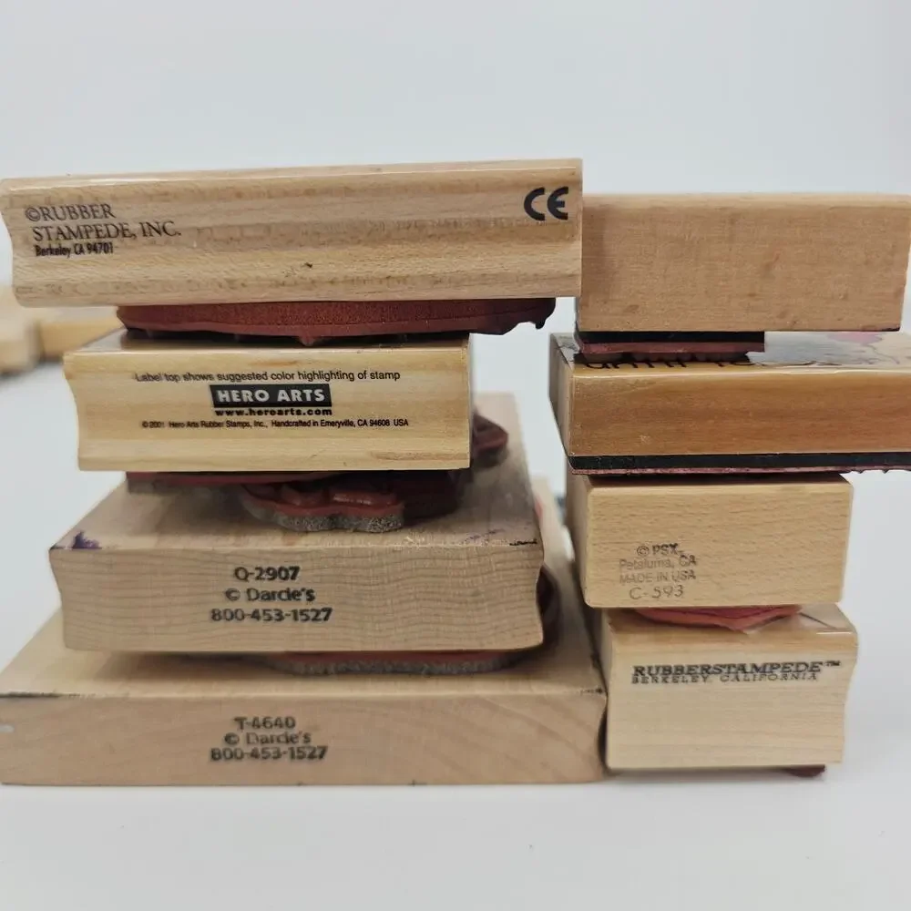Lot of 8 Valentines Love Friends Heart Rubber Stamps Multiple Brands Darcie's